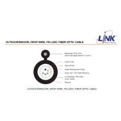 LINK UFC9512OI F.O.OUTDOOR/INDOOR,DROP WIRE 12CORE,LSZH-FR,OS2 9/125 μm,SM.