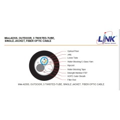 LINK UFC9712MN F.O. MINI-ADSS, MULTI-TUBE, 12 Core, OS2 9/125 μm,SM.3-Twisted Tube