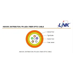 LINK UFC5204LSZH F.O. Distribution 4 Core, MM 50/125 μm, LSZH-FR, OM2, Orange