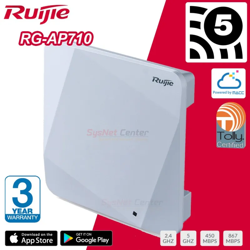 Ruijie RG-AP710 Wireless Access Point AC 1167Mbps 2x2 MIMO Port Gigabit, Cloud Control