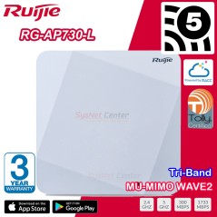 Ruijie RG-AP730-L Wireless Access Point AC Tri-Band Wave 2, 2.130Gbps MIMO Port Gigabit, Cloud Control