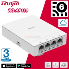 RG-AP180 Ruijie Wall Access Point AX Wi-Fi 6, 1.774Gbps, 5 Port Gigabit, Cloud Control