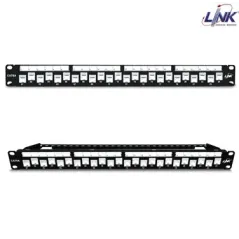 LINK US-3224A CAT 6A PATCH PANEL 24 PORT AUTO SHUTTER w/CABLE MANAGEMENT