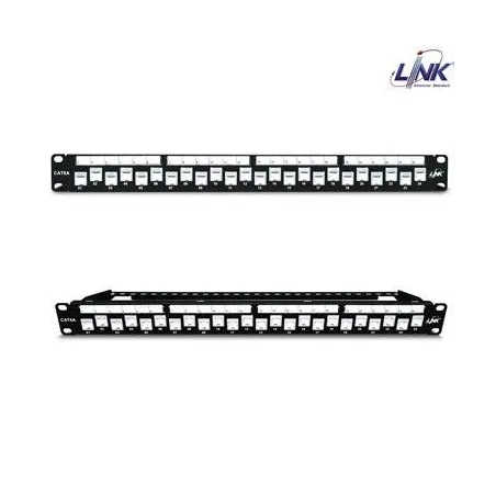 LINK US-3224A CAT 6A PATCH PANEL 24 PORT AUTO SHUTTER w/CABLE MANAGEMENT