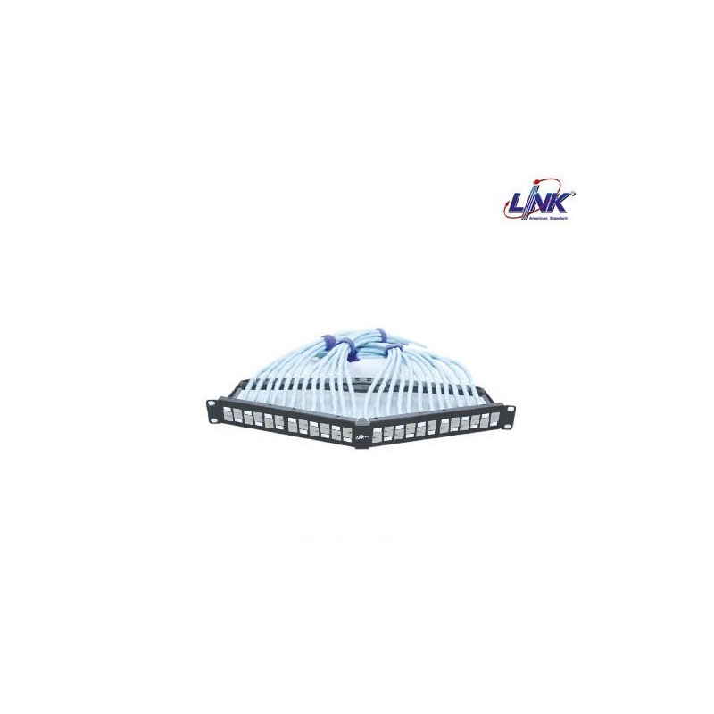 LINK US-3224TFAS CAT 6A ANGLE PATCH PANEL 24 PORT AUTO SHUTTER