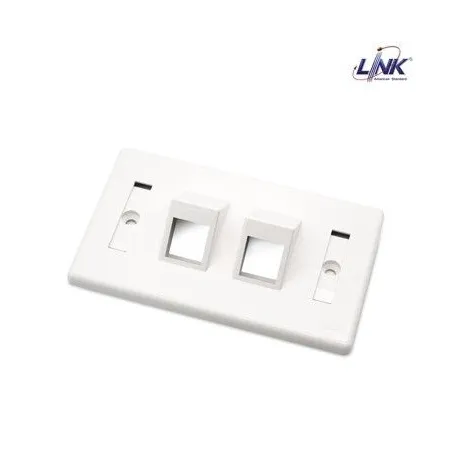 LINK US-2342A ANGLE FACE PLATE 2 PORT w/Label