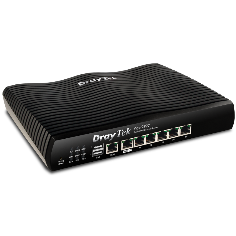 DrayTek Vigor2927 Dual-WAN VPN Firewall Router 50 Tunnels, 800Mbps, 50 Device