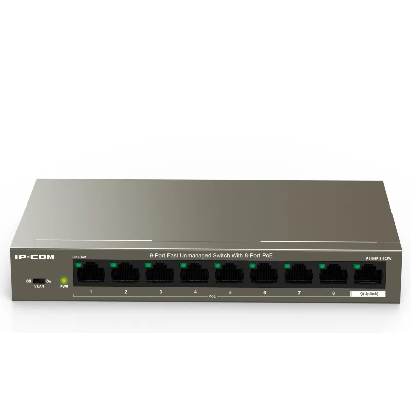 IP-COM F1109P-8-102W POE Switch 8 Port 100Mbps,Uplink 1 Port10/100 POE 802.3at 8 Port 102W