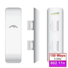 Ubiquiti NanoStation M5 (NSM5) Access Point ภายนอกอาคาร ความถี่ 5GHz ความเร็ว 150Mbps พร้อม POE ในชุด