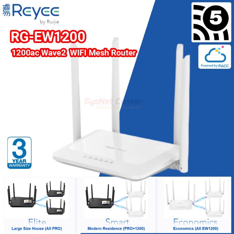 Ruijie Networks Reyee RG-EW1200 1200M Dual-band Wireless Mesh Router