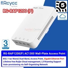 Ruijie RG-RAP1200(P) Dual-Band Wall Plate Access Point ac 5 Port Gigabit