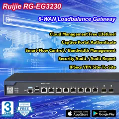 Ruijie RG-EG3230 Unified Security Gateway 6 Wan Gigabit, VPN, Firewall, L7 DPI