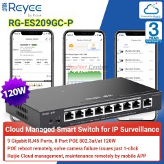 RG-ES209GC-P Reyee Cloud Managed Smart POE Switch 9 Port Gigabit, 8 Port POE 120W