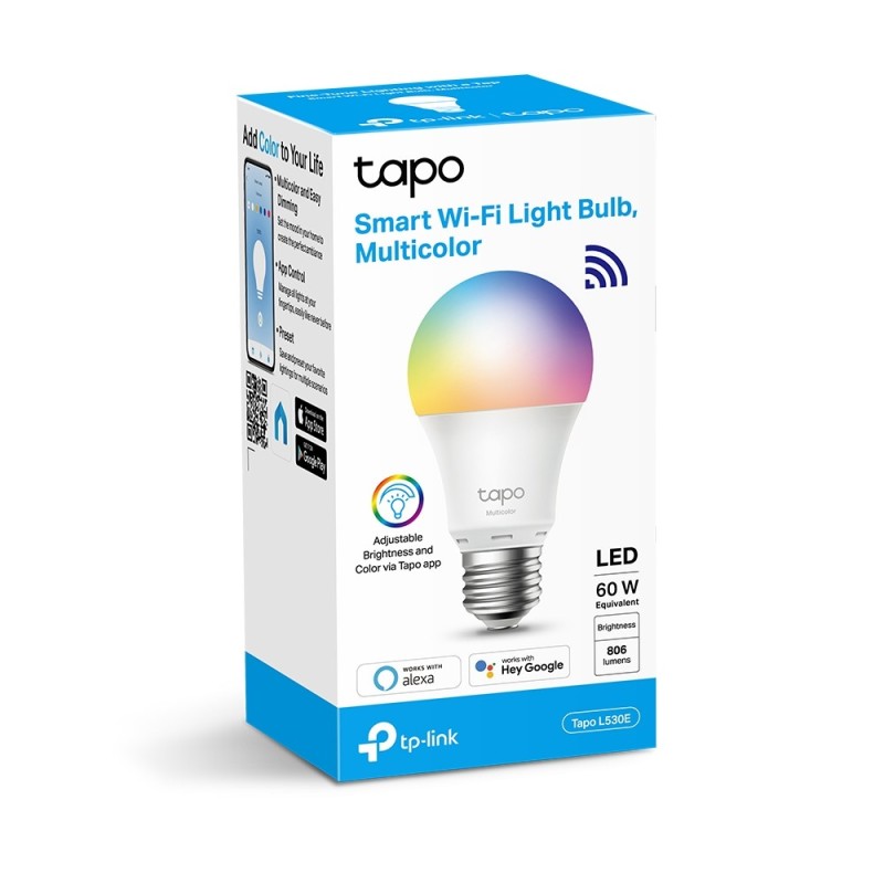 TP-LINK Tapo L530E Smart Wi-Fi Light Bulb, Multicolor 16 ล้านเฉดสี