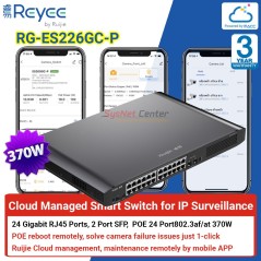 Ruijie Networks Reyee RG-ES226GC-P Cloud Managed Smart POE Switch 24 Port Gigabit, 24 Port POE 370W