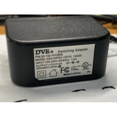 DVE DSA-24PFD-15 12VDC-2A Switching Adapter 12VDC 2A 24W สำหรับอุปกรณ์ Network