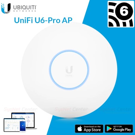 U6-Pro Ubiquiti UniFi 6 Pro Access Point Wi-Fi 6 AP 4x4 MIMO, 5.3Gbps