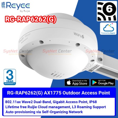 RG-RAP6262(G) Reyee Wi-Fi 6 Outdoor Wireless Access Point ax 1775Mbps, Port Gigabit
