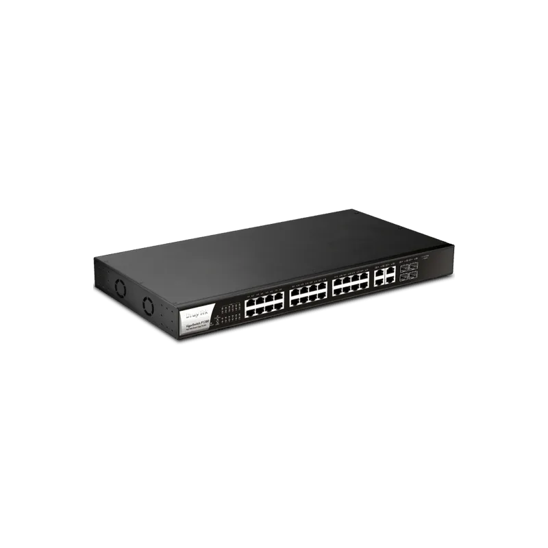 Draytek VigorSwitch P1280 28-Port Web Smart Gigabit PoE+ Switch, POE 340W