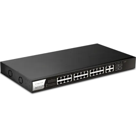 Draytek VigorSwitch P1280 28-Port Web Smart Gigabit PoE+ Switch, POE 340W