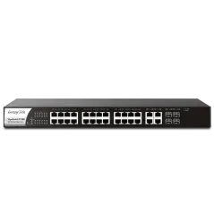 Draytek VigorSwitch P1280 28-Port Web Smart Gigabit PoE+ Switch, POE 340W