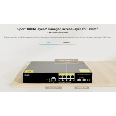 Ruijie XS-S1930J-8GT2SFP-P L2-Managed Gigabit POE Switch 8 Port, 2 Port SFP