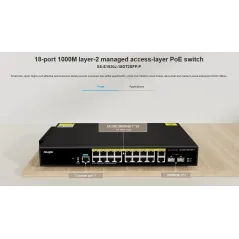 Ruijie XS-S1930J-18GT2SFP-P L2-Managed Gigabit POE Switch 18 Port, 2 Port SFP