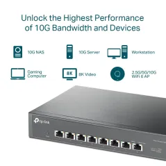 TL-SX1008 TP-LINK 8-Port Multi-Gig 1/2.5/5/10G Desktop/Rackmount Switch