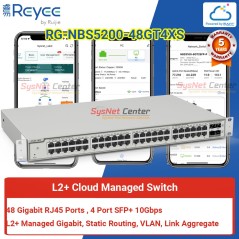 Ruijie Networks Reyee RG-NBS5200-48GT4XS L2+ Cloud Managed Switch 48 Port Gigabit, 4 Port SFP+
