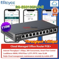 Ruijie Networks Reyee RG-EG310GH-P-E Cloud Router 3 WAN, IPSec VPN, Internet 1.5Gbps