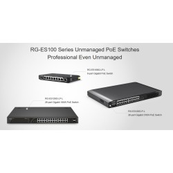 RG-ES110D-P POE Reyee Switch 10 Port 100Mbps, 2 Uplink Gigabit POE 110W