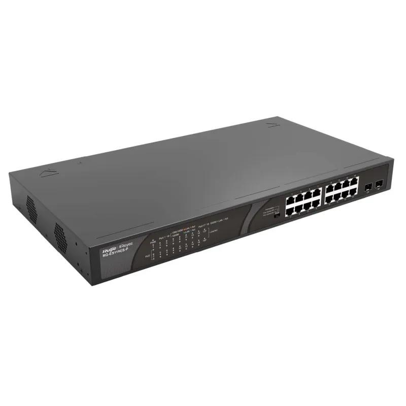 RG-ES118GS-P Reyee Gigabit POE Switch 16 Port, 2 Port SFP จ่ายไฟ 16 Port 247W