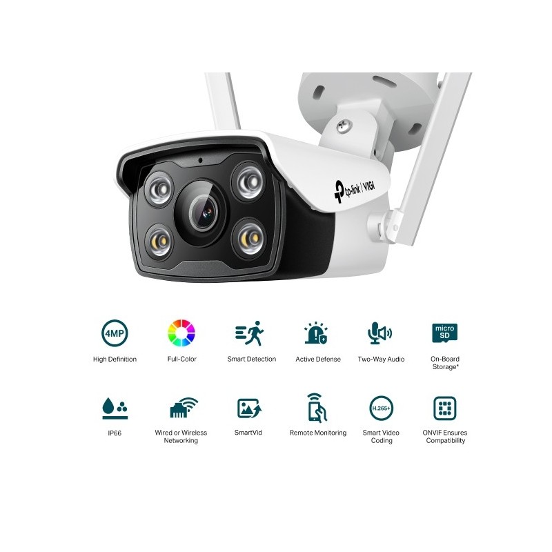 VIGI C340-W TP-Link VIGI 4MP Outdoor Full-Color Wi-Fi Bullet Network Camera