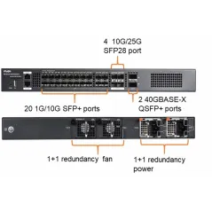 Ruijie RG-S6120-20XS4VS2QXS L3-Managed SFP+ Switch 24 Port, 2 Port QSFP+