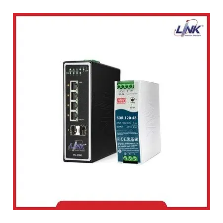 Link PS-2080 4-Port Industrial Gigabit PoE SWITCH 4 Port POE, 2 SFP