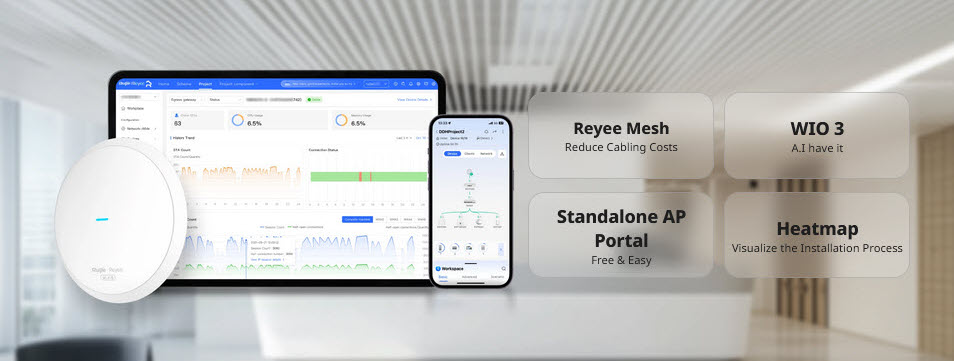 RG-RAP62 Reyee Wi-Fi 6 AX1800 Ceiling-Mount Access Point