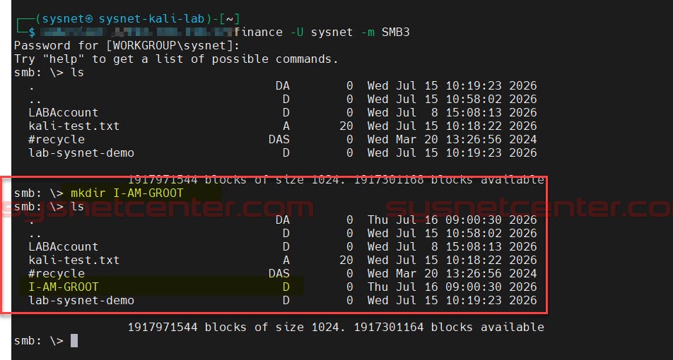เครื่องทดสอบเข้า SMB Share บน NAS และดู File แก้ไข File ได้