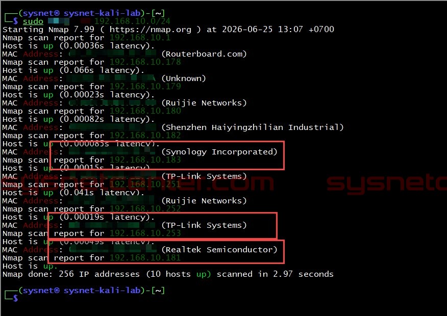 Attacker Scan IP เห็น Hostname ใน Network