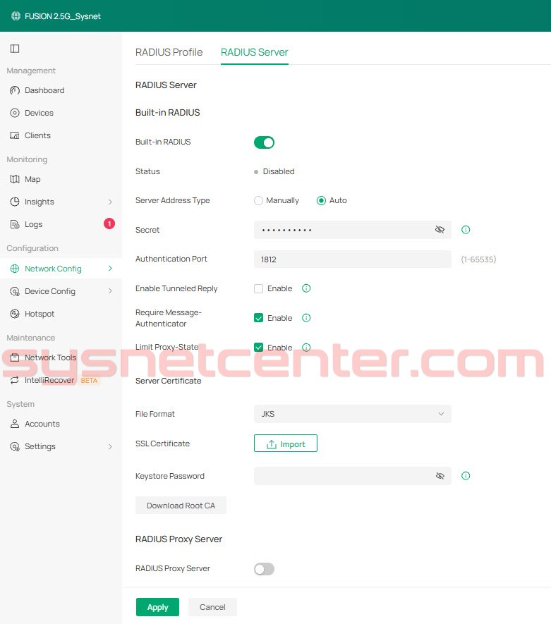 การตั้งค่า Built-in RADIUS Server ใน Omada