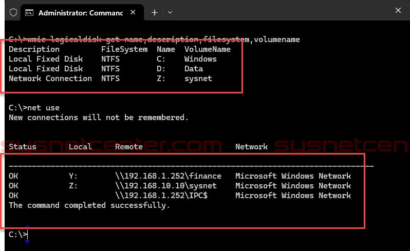 Mapped Drive หรือ Network Drive เช่น Drive ที่เชื่อมไปยัง NAS หรือ File Server