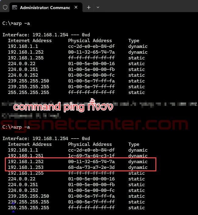 Malware ตรวจสอบ IP ในเครือข่าย