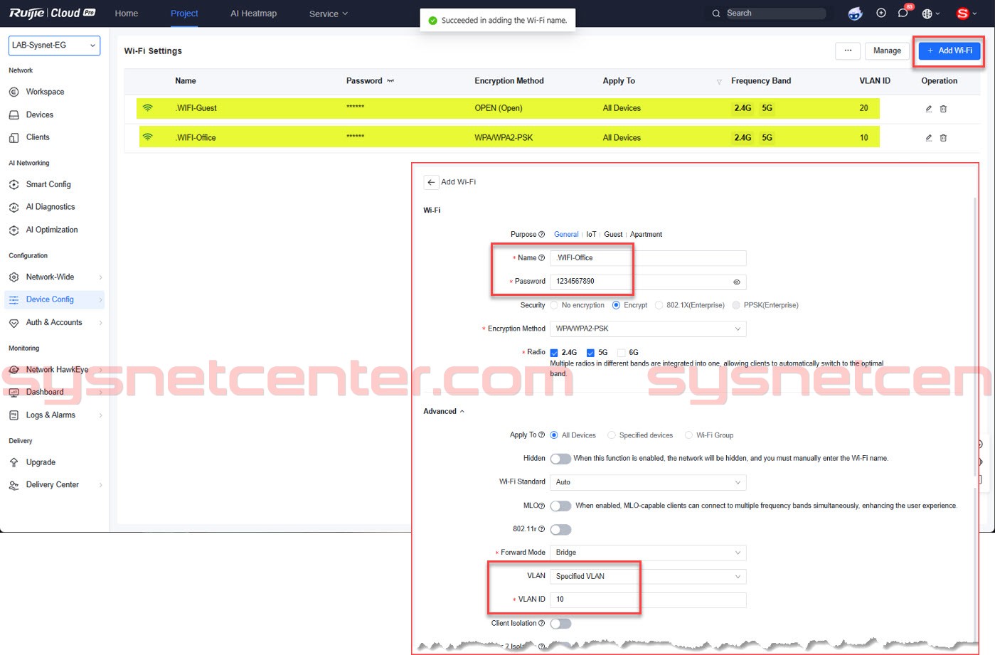 วิธีแยก Guest VLAN ด้วย Reyee Gateway และ Access Point