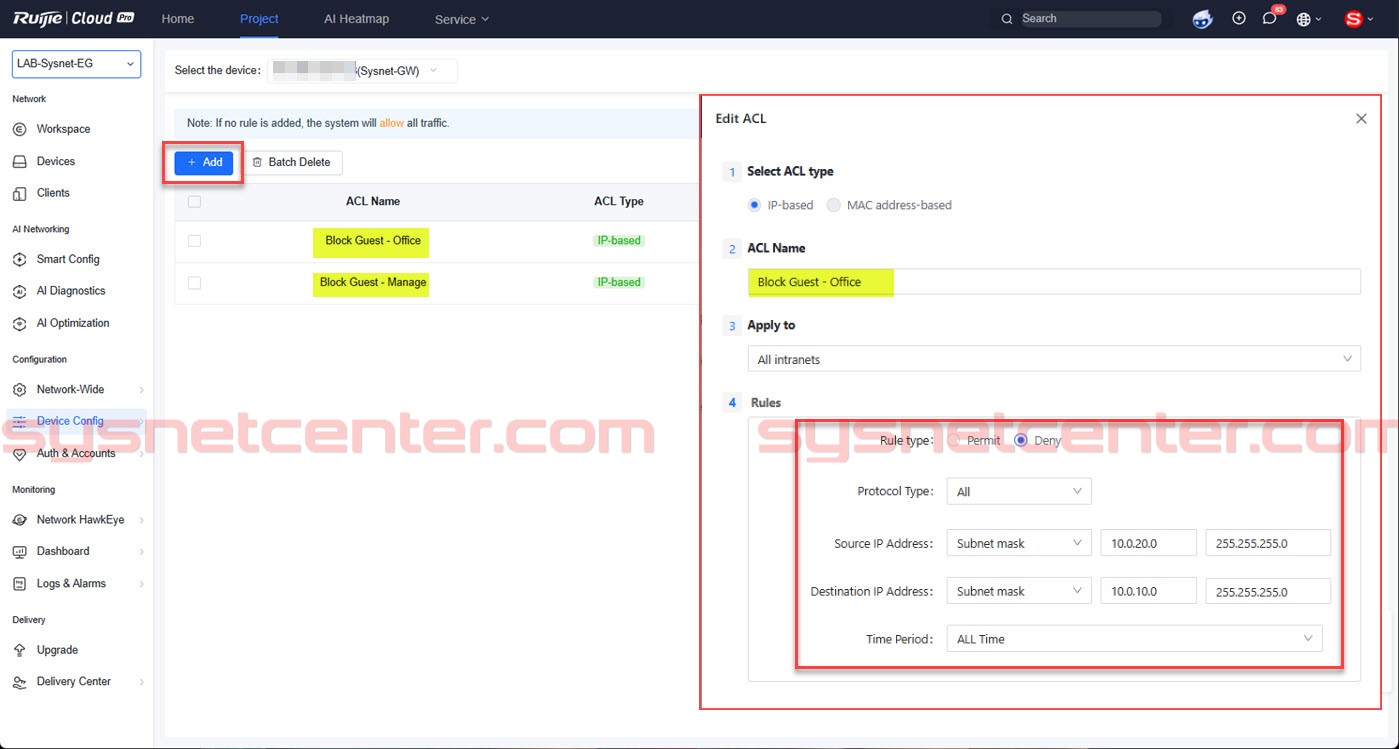 วิธีแยก Guest VLAN ด้วย Reyee Gateway และ Access Point