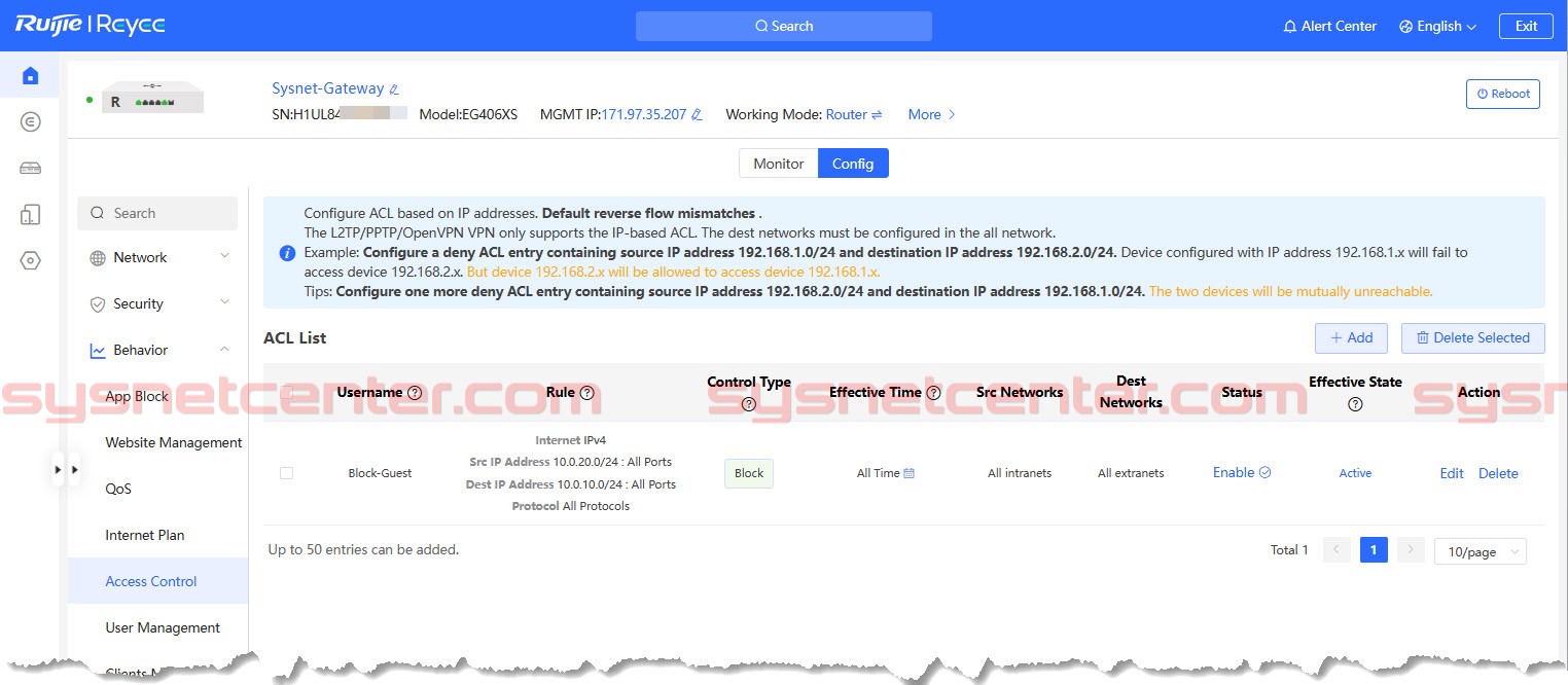 Review ทดสอบใช้งาน Reyee RG-EG406XS Router