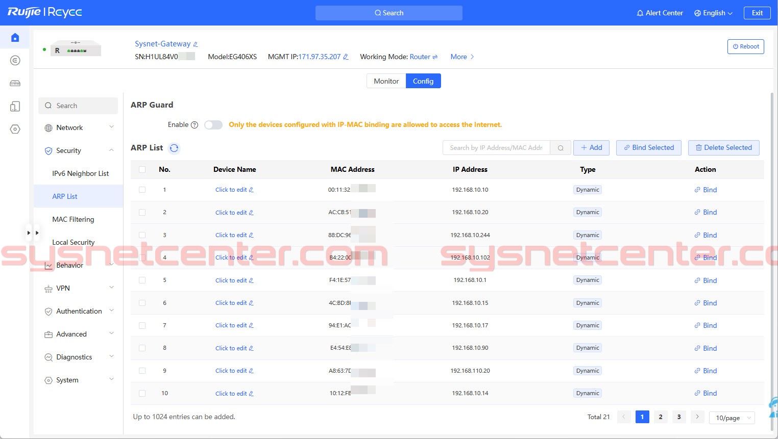 Review ทดสอบใช้งาน Reyee RG-EG406XS Router