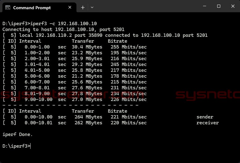VPN Throughput ระหว่าง Reyee SDWAN - WireGuard VPN
