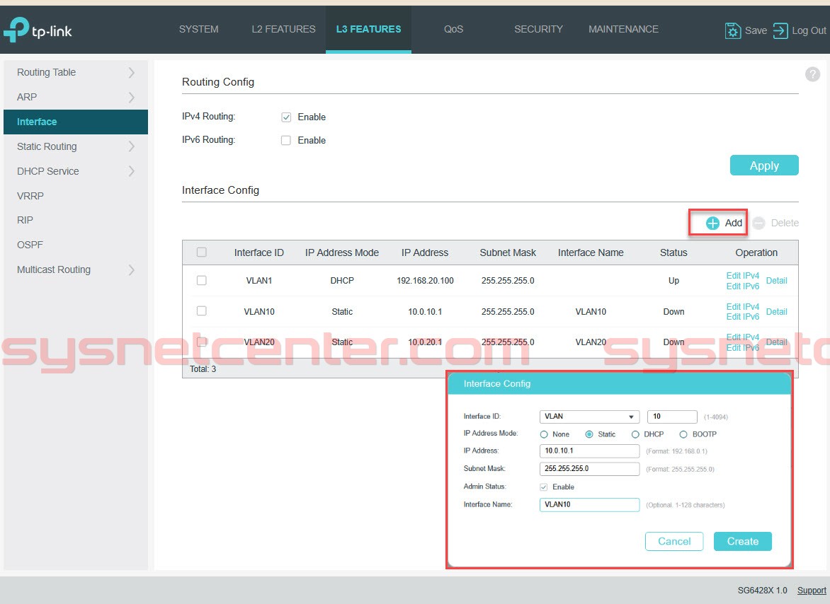 Config Inter-VLAN TP-Link Omada L3-Managed Switch