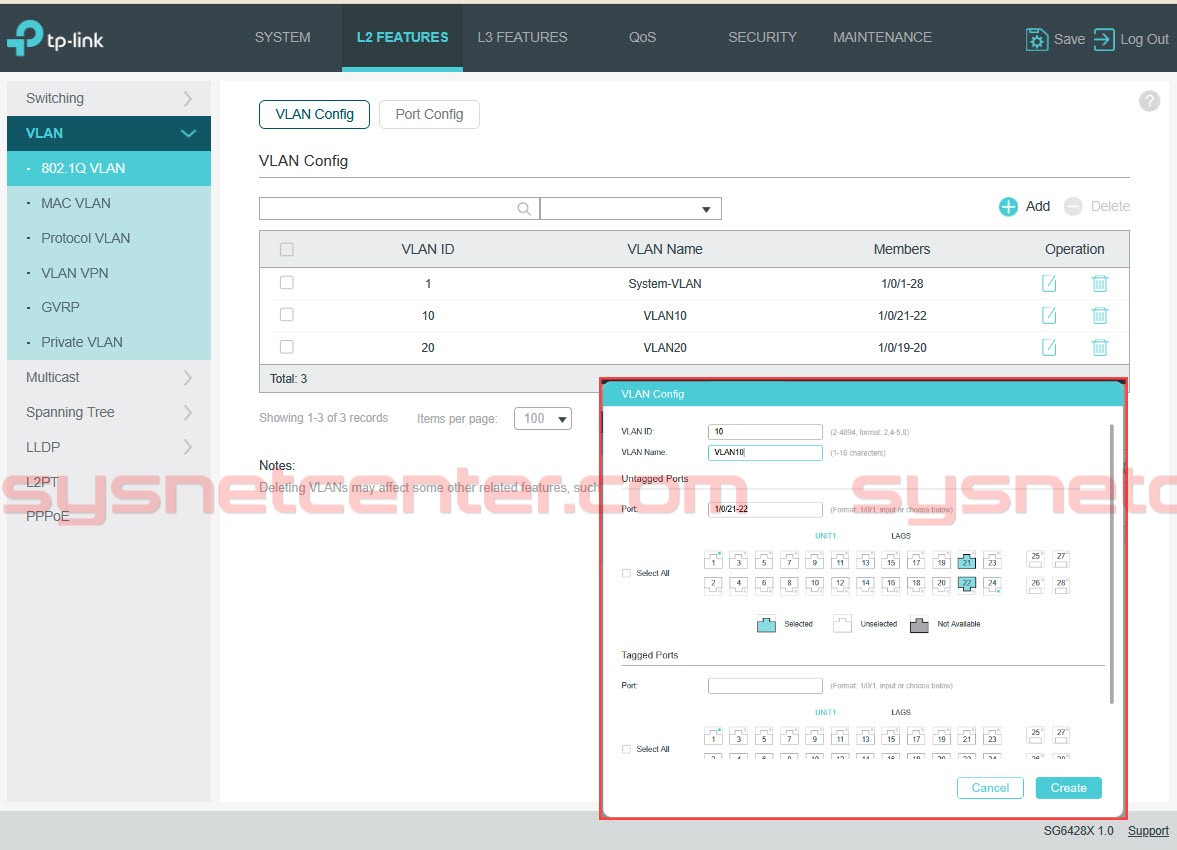 Config Inter-VLAN TP-Link Omada L3-Managed Switch