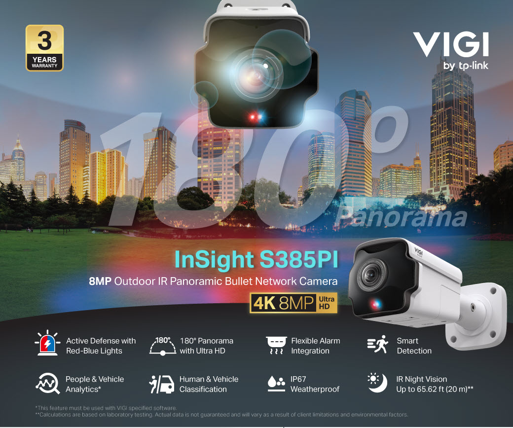 Review VIGI Insight S385Pi Outdoor 8MP มุม 180องศา Two-Way Audio ระบบ AI ดูผ่าน Cloud