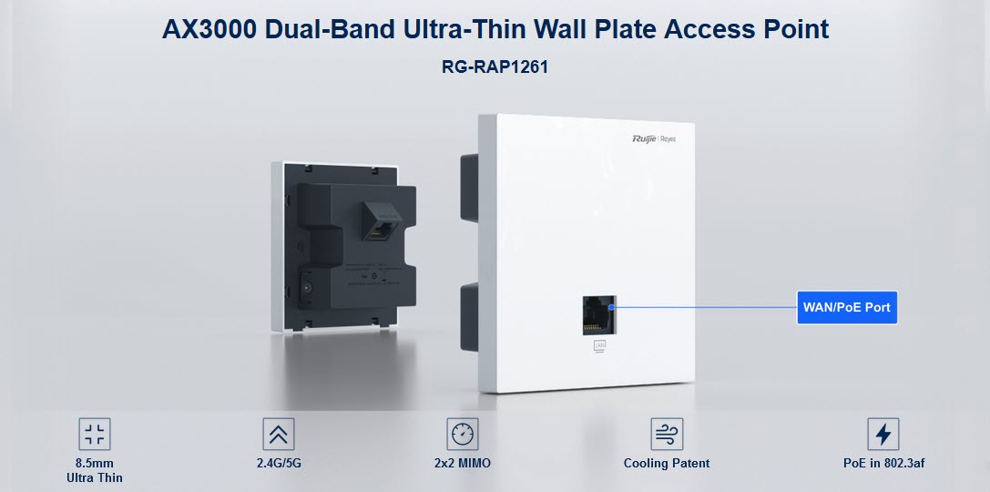 RG-RAP1261 AX3000 Dual-Band Ultra-Thin Wall Plate Access Point